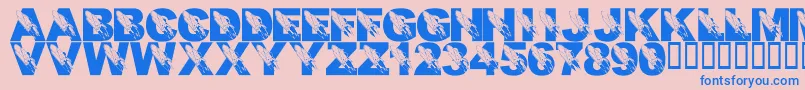 Czcionka LmsRememberingSsColumbia – niebieskie czcionki na różowym tle