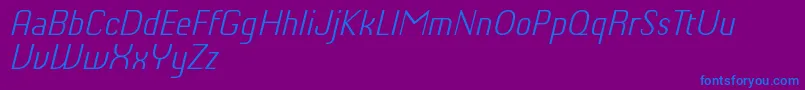 Police ChiqReducedLightitalic – polices bleues sur fond violet
