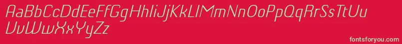 Czcionka ChiqReducedLightitalic – zielone czcionki na czerwonym tle