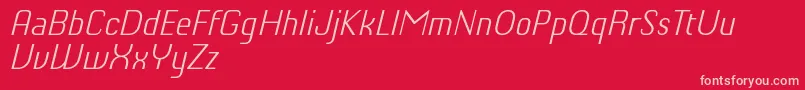 フォントChiqReducedLightitalic – 赤い背景にピンクのフォント