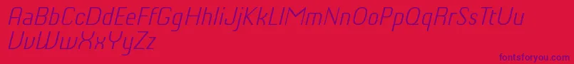 Czcionka ChiqReducedLightitalic – fioletowe czcionki na czerwonym tle