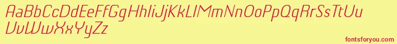 ChiqReducedLightitalic Font – Red Fonts on Yellow Background