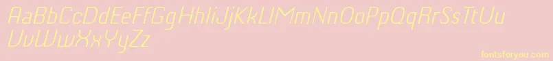 Fonte ChiqReducedLightitalic – fontes amarelas em um fundo rosa