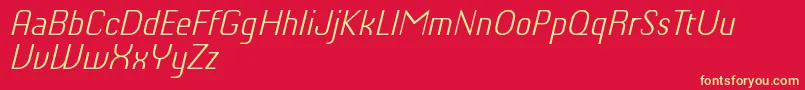 ChiqReducedLightitalic Font – Yellow Fonts on Red Background