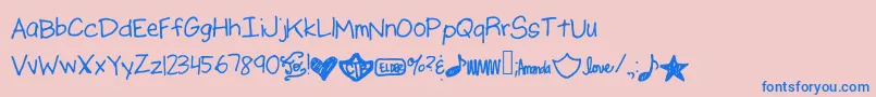 Ajputmefirst Font – Blue Fonts on Pink Background