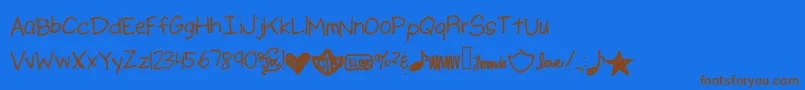 Ajputmefirst Font – Brown Fonts on Blue Background