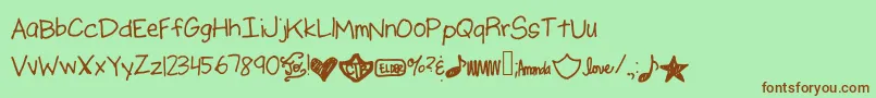 Ajputmefirst Font – Brown Fonts on Green Background