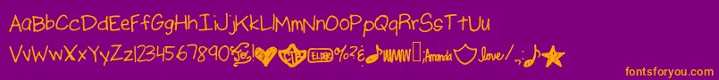 Ajputmefirst Font – Orange Fonts on Purple Background