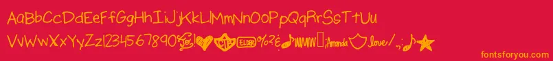 Ajputmefirst Font – Orange Fonts on Red Background