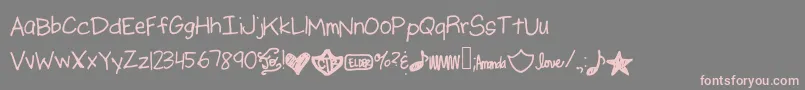 Ajputmefirst Font – Pink Fonts on Gray Background