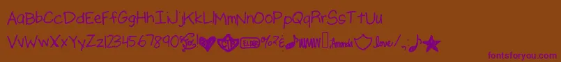 Ajputmefirst Font – Purple Fonts on Brown Background