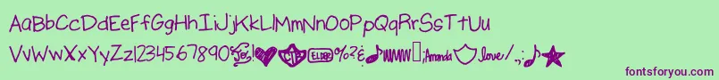 Ajputmefirst Font – Purple Fonts on Green Background