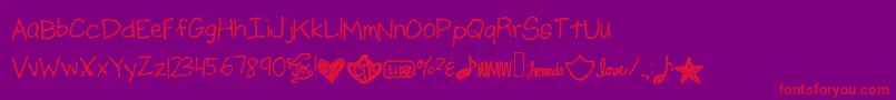 Ajputmefirst Font – Red Fonts on Purple Background