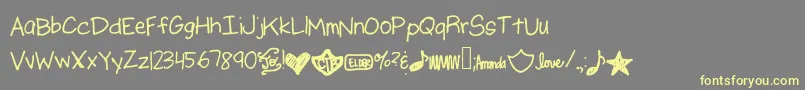 Ajputmefirst Font – Yellow Fonts on Gray Background