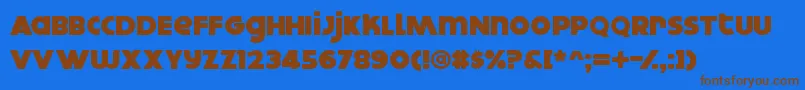 Dokyo Font – Brown Fonts on Blue Background