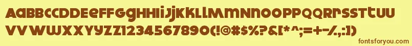 Dokyo Font – Brown Fonts on Yellow Background