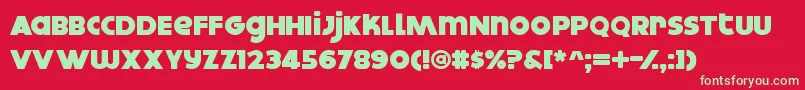 Dokyo Font – Green Fonts on Red Background