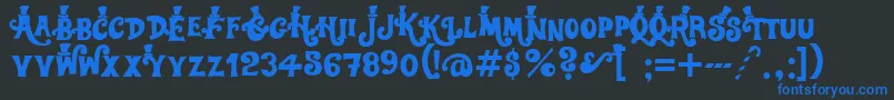 Willywonka Font – Blue Fonts on Black Background