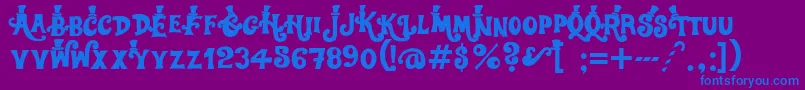 Willywonka Font – Blue Fonts on Purple Background