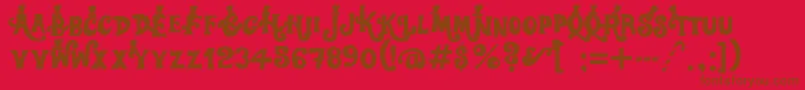 Willywonka Font – Brown Fonts on Red Background