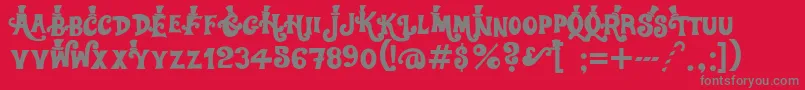 フォントWillywonka – 赤い背景に灰色の文字