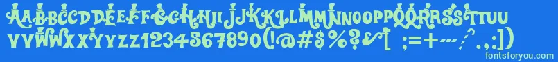 Willywonka Font – Green Fonts on Blue Background