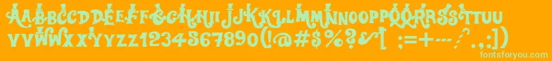 Willywonka Font – Green Fonts on Orange Background