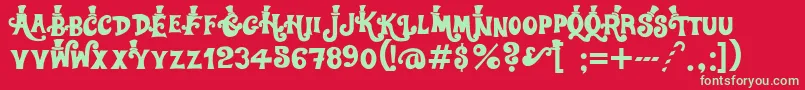 Willywonka Font – Green Fonts on Red Background