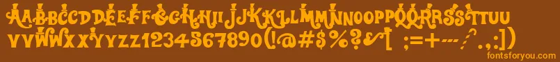 Willywonka Font – Orange Fonts on Brown Background