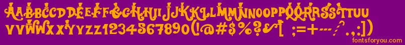 Willywonka Font – Orange Fonts on Purple Background