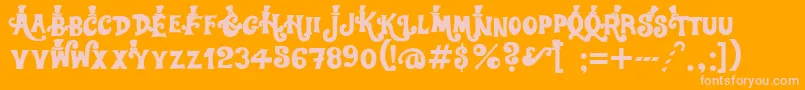 Willywonka Font – Pink Fonts on Orange Background