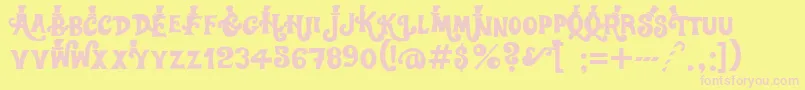 Willywonka Font – Pink Fonts on Yellow Background