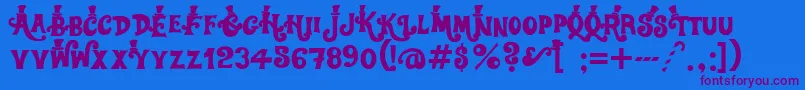 Willywonka Font – Purple Fonts on Blue Background