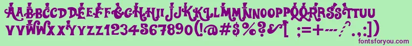 Willywonka Font – Purple Fonts on Green Background