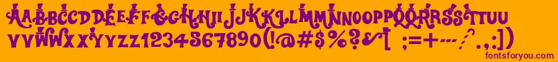 Willywonka Font – Purple Fonts on Orange Background