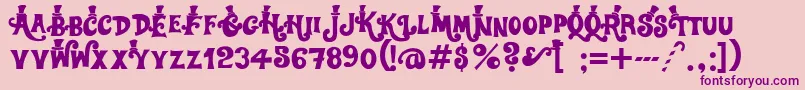 Willywonka Font – Purple Fonts on Pink Background