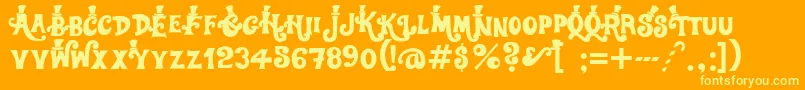 Willywonka Font – Yellow Fonts on Orange Background