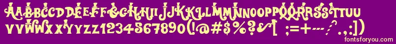 Willywonka Font – Yellow Fonts on Purple Background