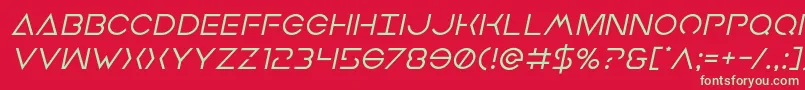 フォントEarthorbiterital – 赤い背景に緑の文字