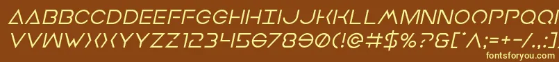 Шрифт Earthorbiterital – жёлтые шрифты на коричневом фоне