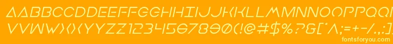 Earthorbiterital-fontti – keltaiset fontit oranssilla taustalla