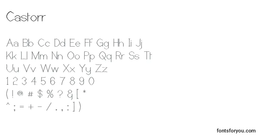 Czcionka Castorr – alfabet, cyfry, specjalne znaki