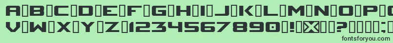 フォントSpaceMarineNominal – 緑の背景に黒い文字