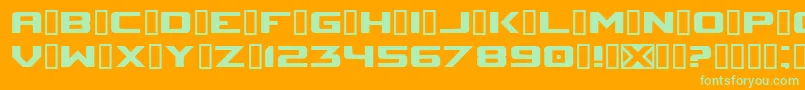 SpaceMarineNominal Font – Green Fonts on Orange Background