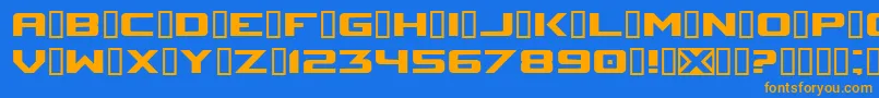 SpaceMarineNominal Font – Orange Fonts on Blue Background