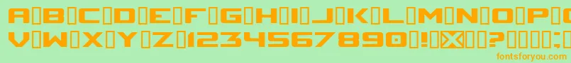フォントSpaceMarineNominal – オレンジの文字が緑の背景にあります。