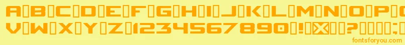 SpaceMarineNominal Font – Orange Fonts on Yellow Background