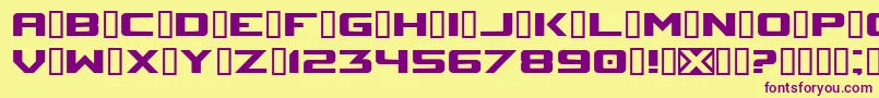 SpaceMarineNominal-fontti – violetit fontit keltaisella taustalla