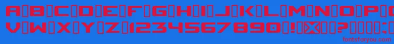SpaceMarineNominal Font – Red Fonts on Blue Background
