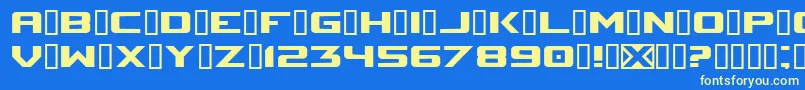 SpaceMarineNominal-fontti – keltaiset fontit sinisellä taustalla
